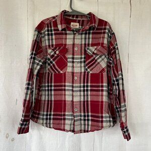 Mossimo Red Plaid Flannel Shirt Size Small 6/7 Gently Used